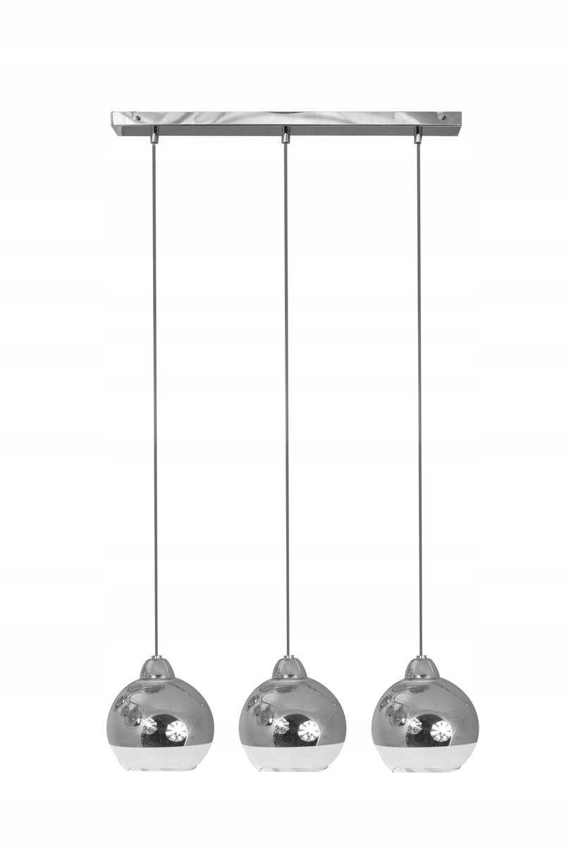 Hanglamp Chroom Bol - Stijlvolle Kroonluchter met 3xE27 Fitting