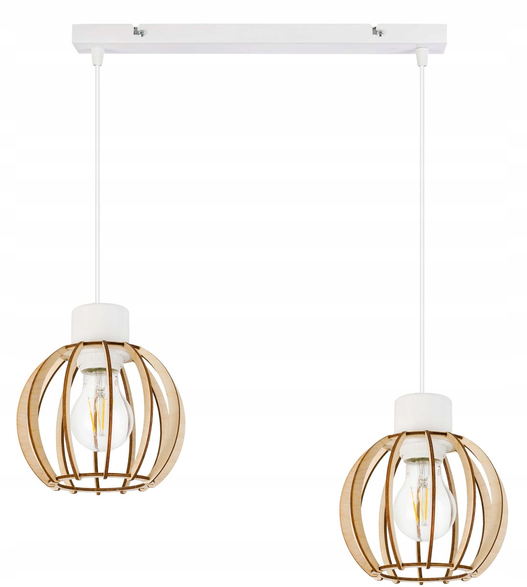 Dubbele Hanglamp Loft Hout E27 - Stijlvol en Modern