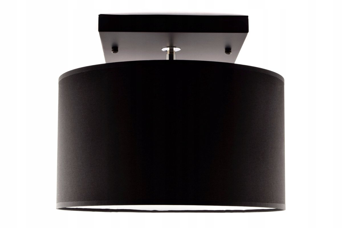 Zwarte plafondlamp met stoffen kap - modern design