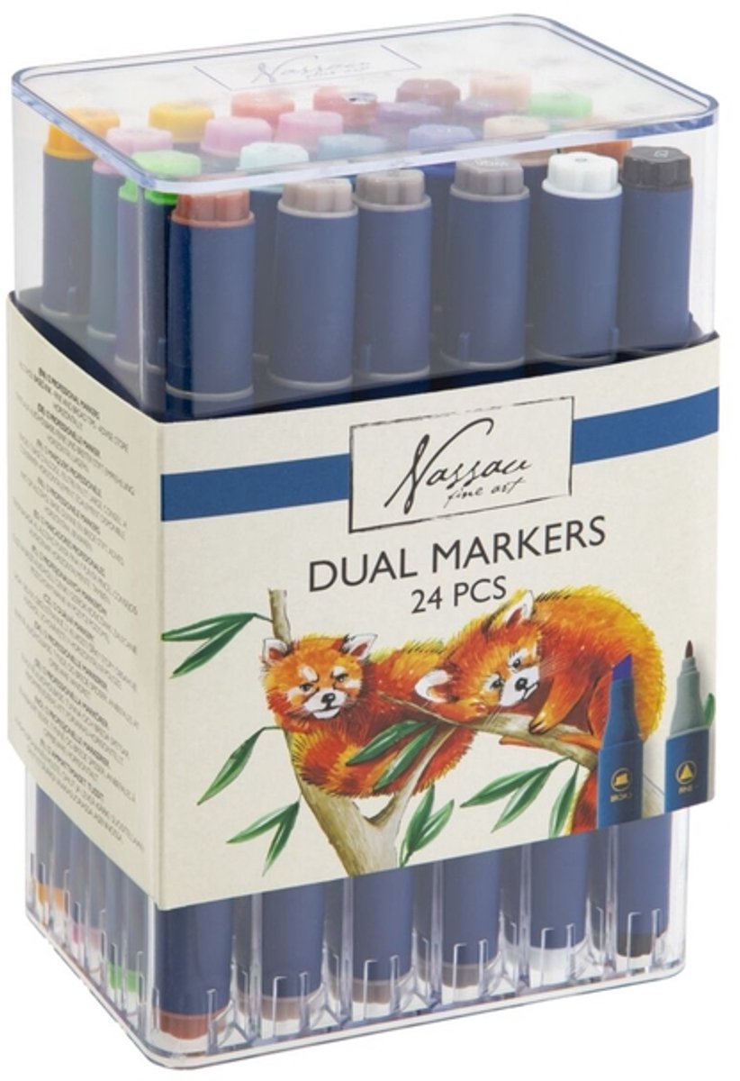 Alcoholmarker nassau duopunt 24 stuks assorti | 6 stuks
