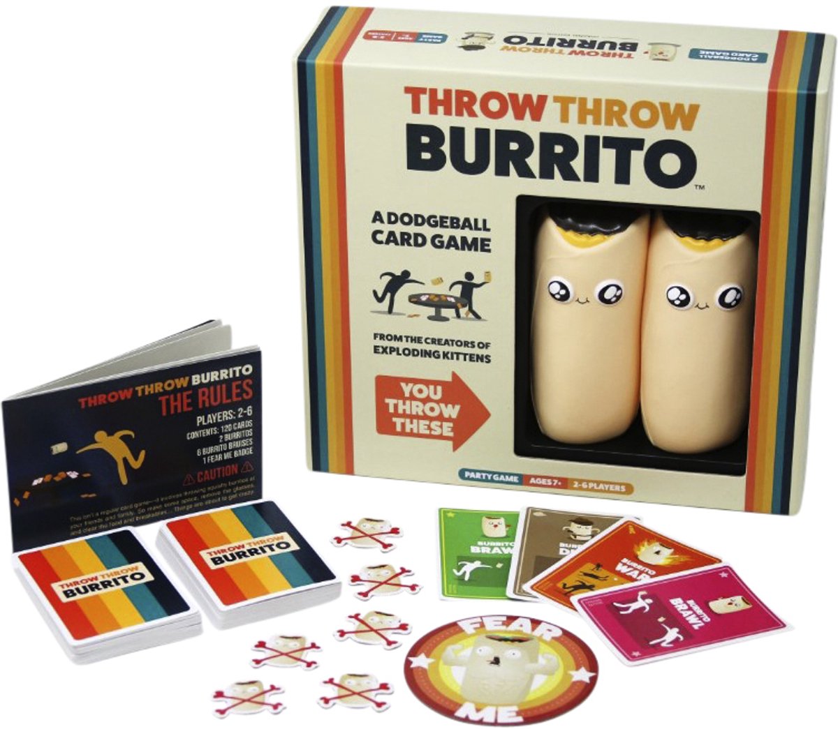 Throw Throw Burrito – Exploding Kittens - Hilarisch Partyspel – Kaartspel voor Familie en Vrienden - Gooi met Squishy Burrito's! - Nederlandstalig — afbeelding 14