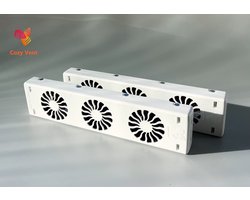 Radiator ventilator Double Set - Digitaal display - Instelbare temperatuurinstelling - Energiezuinig - Geschikt voor bijna alle typen radiatoren - Verwarming ventilatie