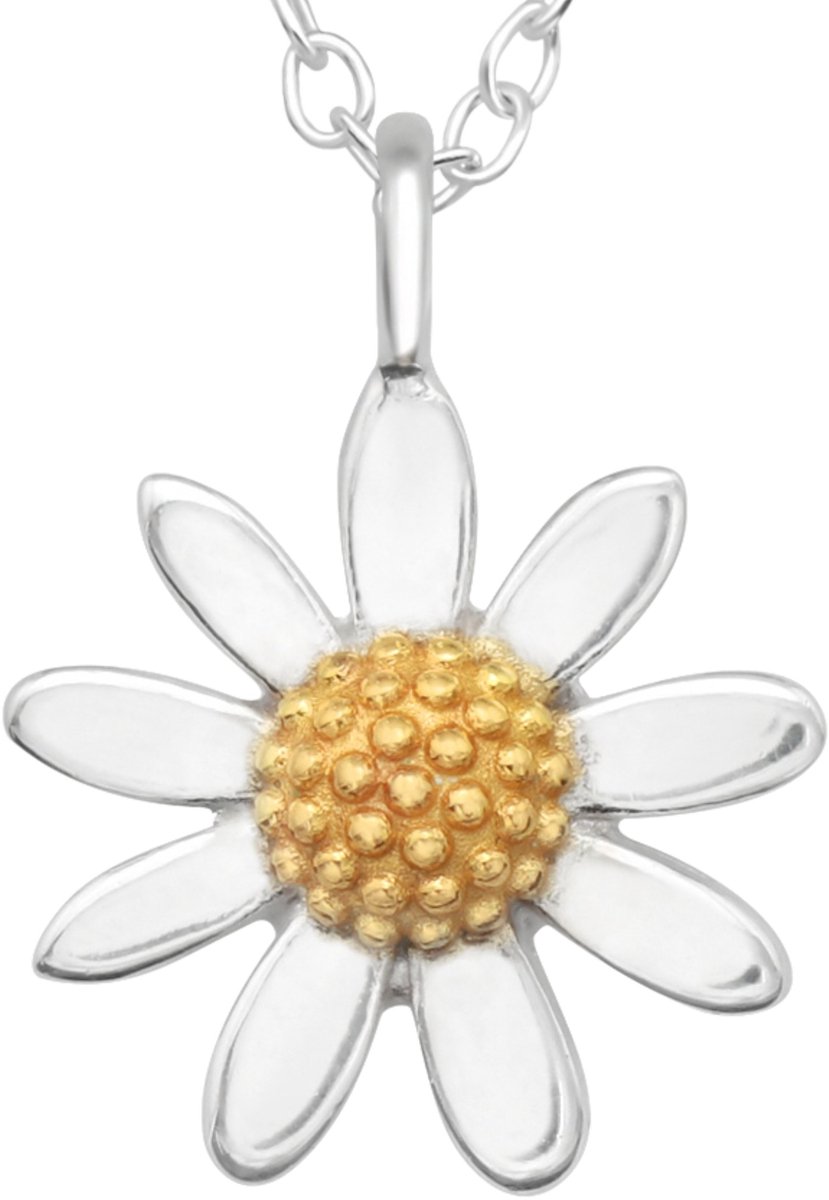 Sterling Zilveren Margrietbloem Ketting