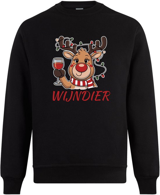 Pull animal vin - Pull de Noël - Pull de Noël moche - Unisexe - Noël - Vacances - Pull drôle - Vin - Père Noël - Noël moche - Taille M