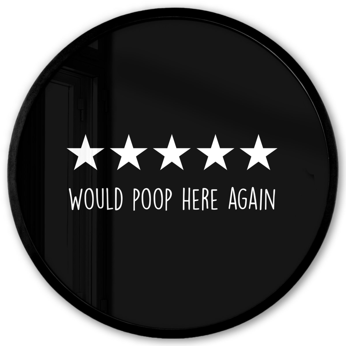 FrameYourWall Poster in lijst Rond - Fotolijst 40x40 cm - Posters - Quotes - Would poop here again - Humor - Zwart - Spreuk - Ronde posterlijst zwart - Decoratie - Wanddecoratie woonkamer - Muurdecoratie slaapkamer Review