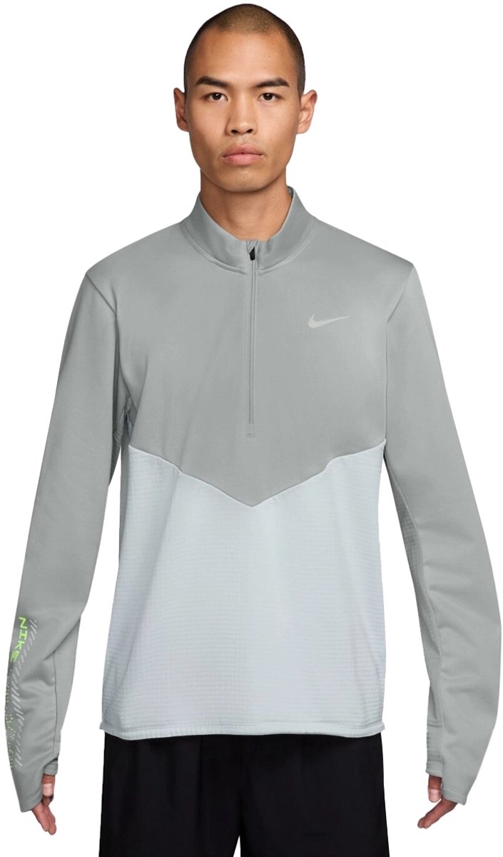 Nike Dri-FIT Winterized Pacer Half Zip Shirt Heren Hardloopshirt Lange Mouwen Half Zip Sportshirt Grijs