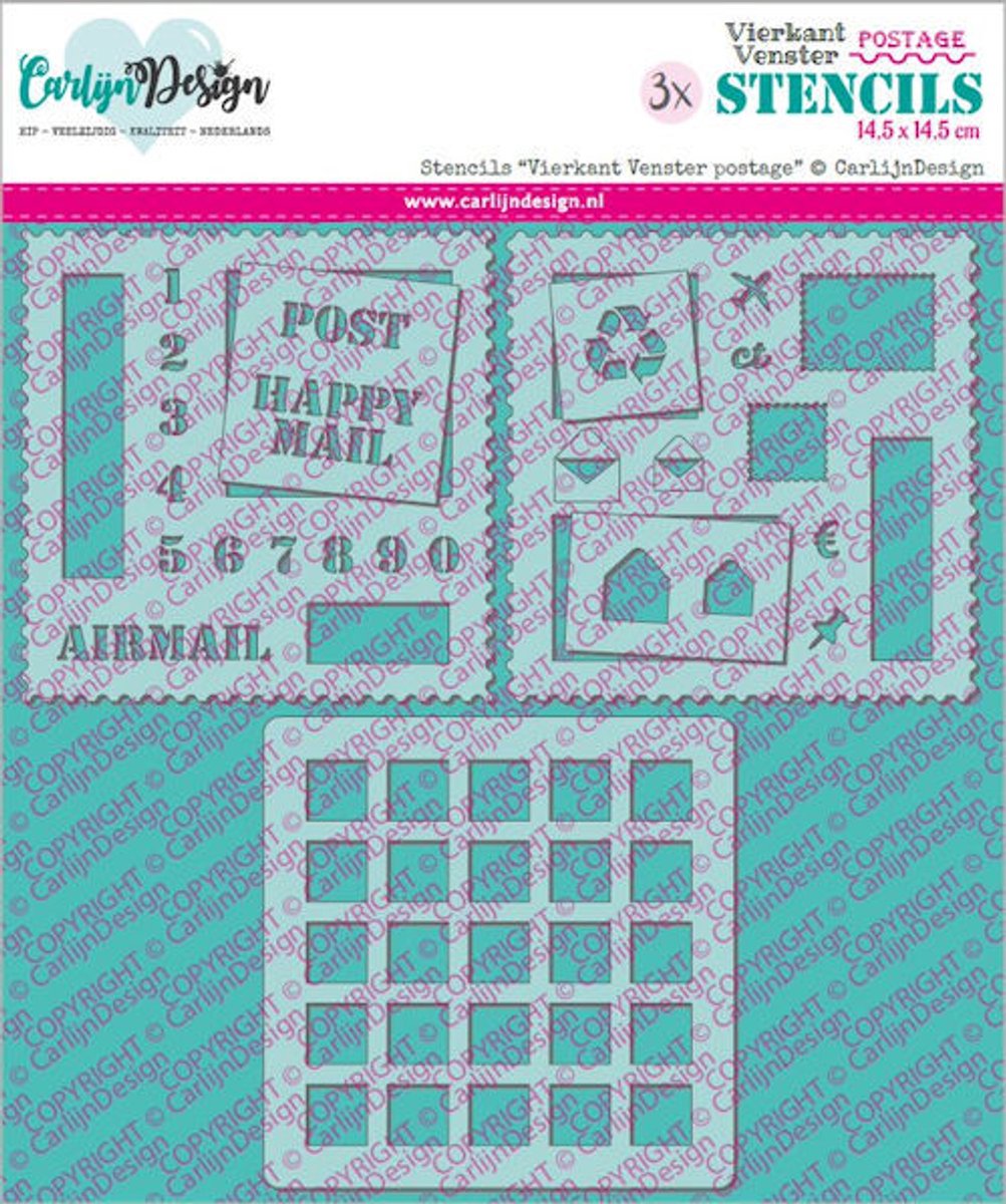 CarlijnDesign stencil Vierkant Venster postage