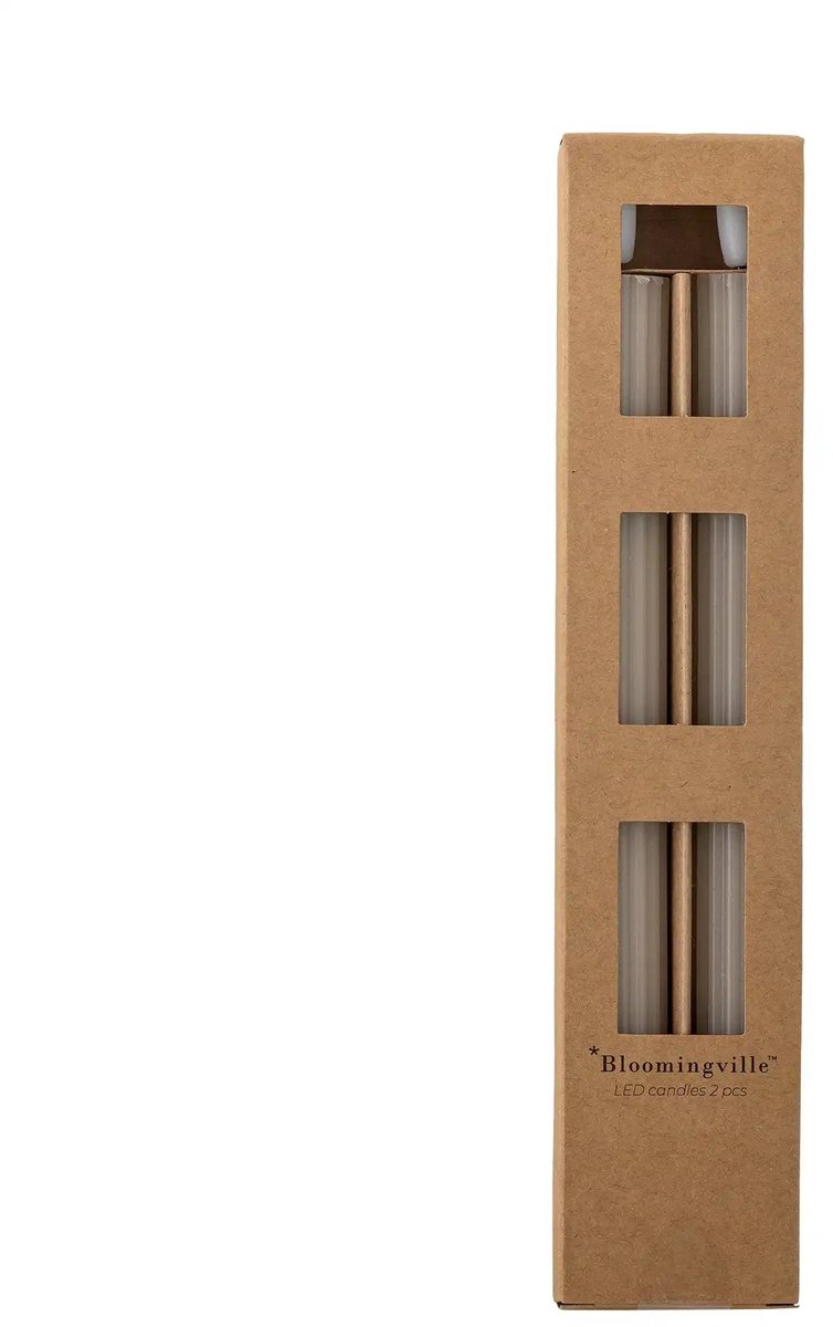 Led kaars nature Ponza 24cm - 2 stuks