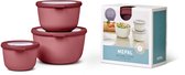 Mepal - Coffret de conservation alimentaire Multikom Cirqula - 500 + 1000 + 2000 ml - Rond - Mauve vif