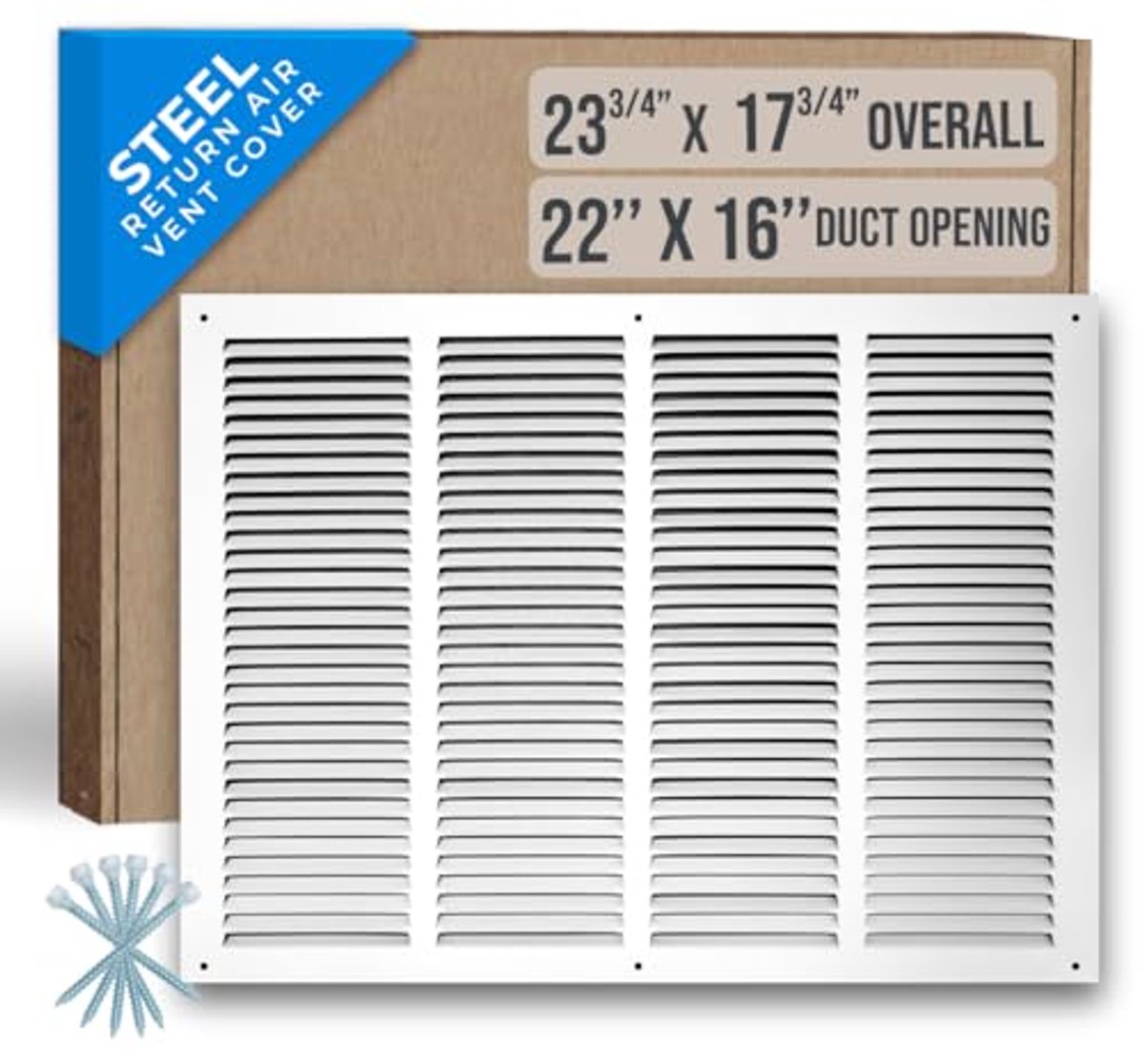 Stalen Terugkeer Luchtrooster 22x16 inches | Ventilatie Grill voor Zijwand en Plafond | Wit