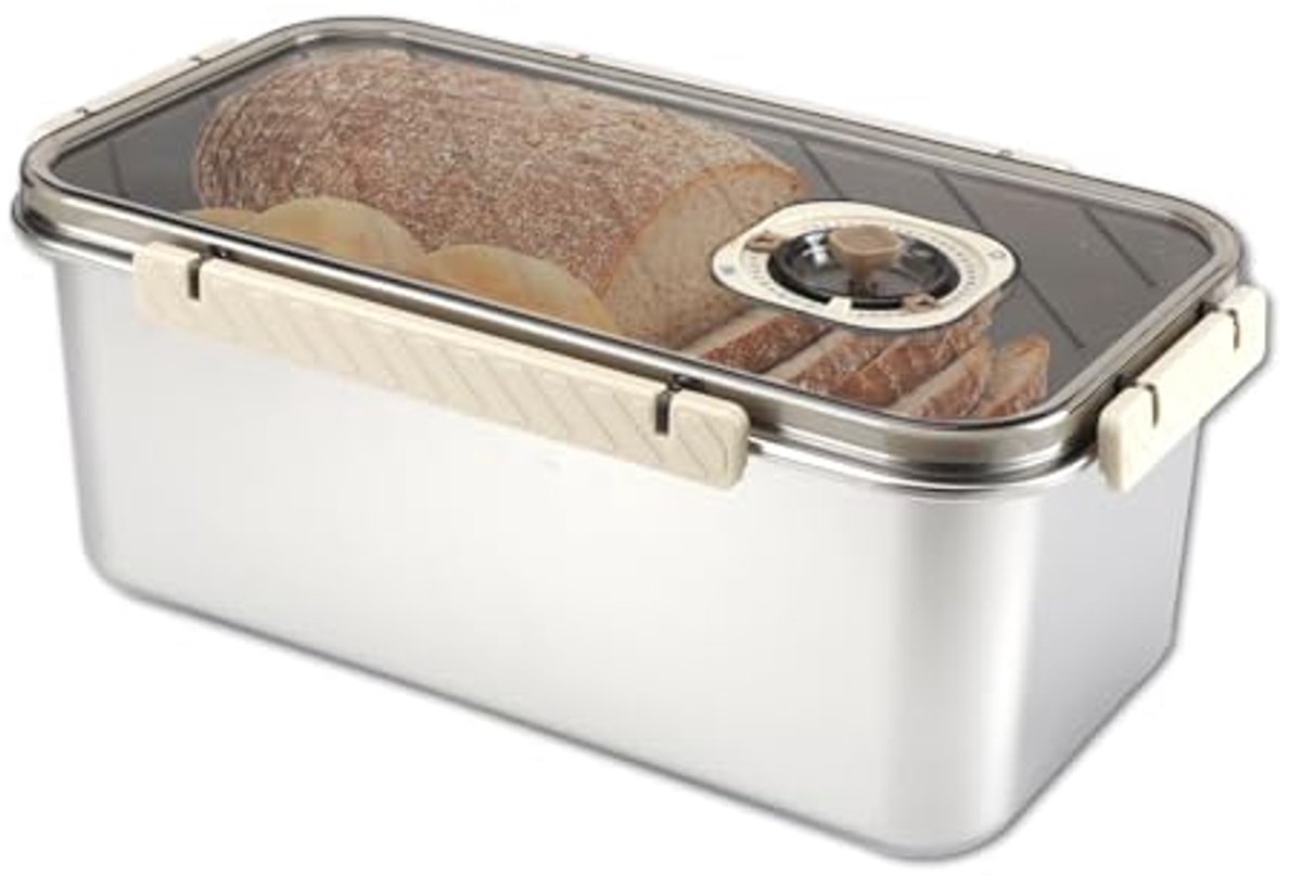 Roestvrijstalen Broodtrommel - Luchtdichte Container voor Brood, Broodjes, Bagels en Gebak