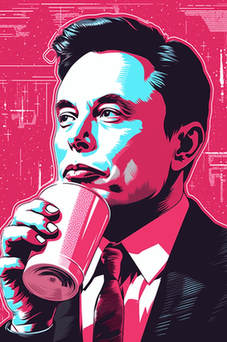 Elon Musk Poster - Elon Art - Musk - Tesla - Elon Pop Art - posters - formaat 30x40cm - XS475