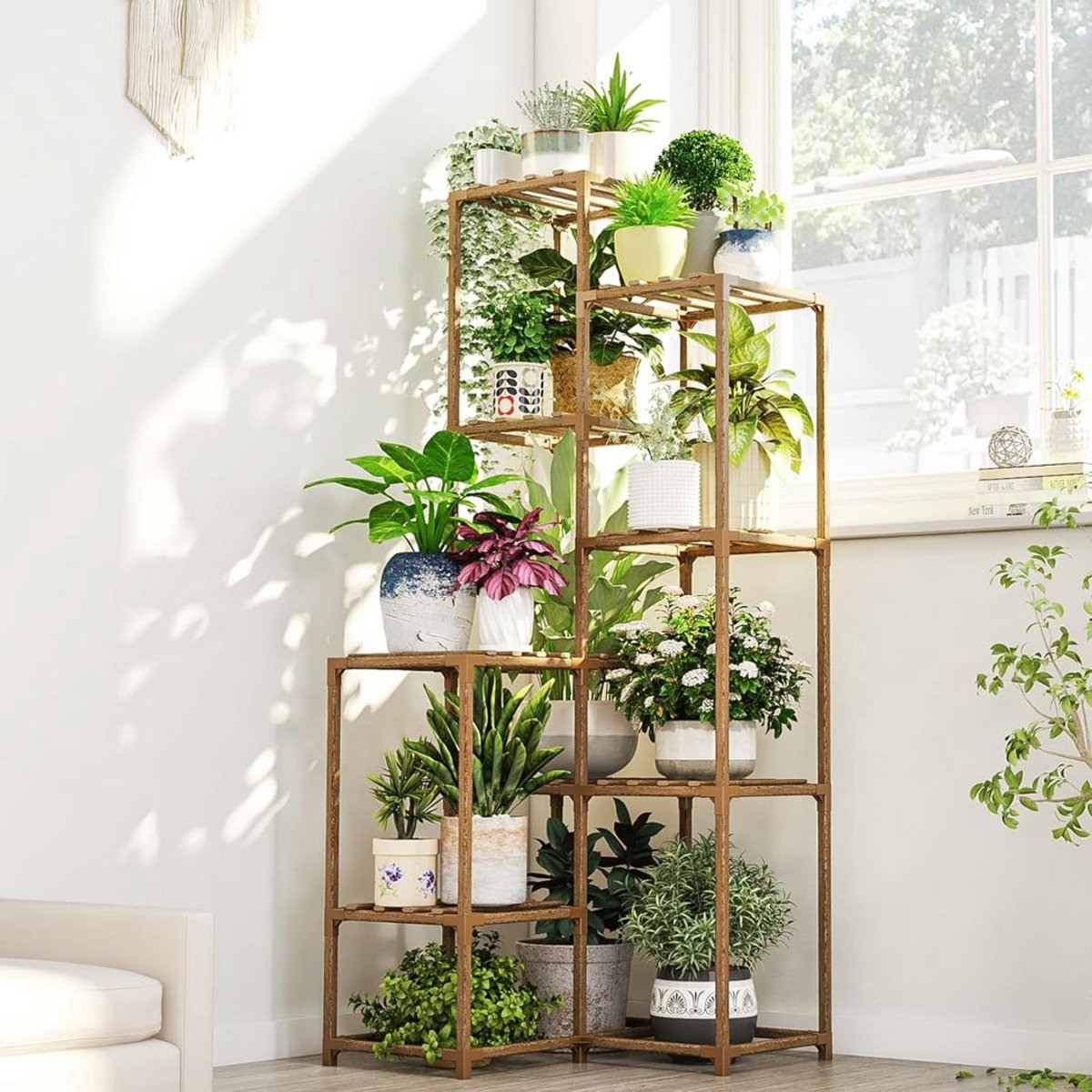 Plantentafel - Plantenrek Buiten - Plantensteun - Plantenstandaard - Hout