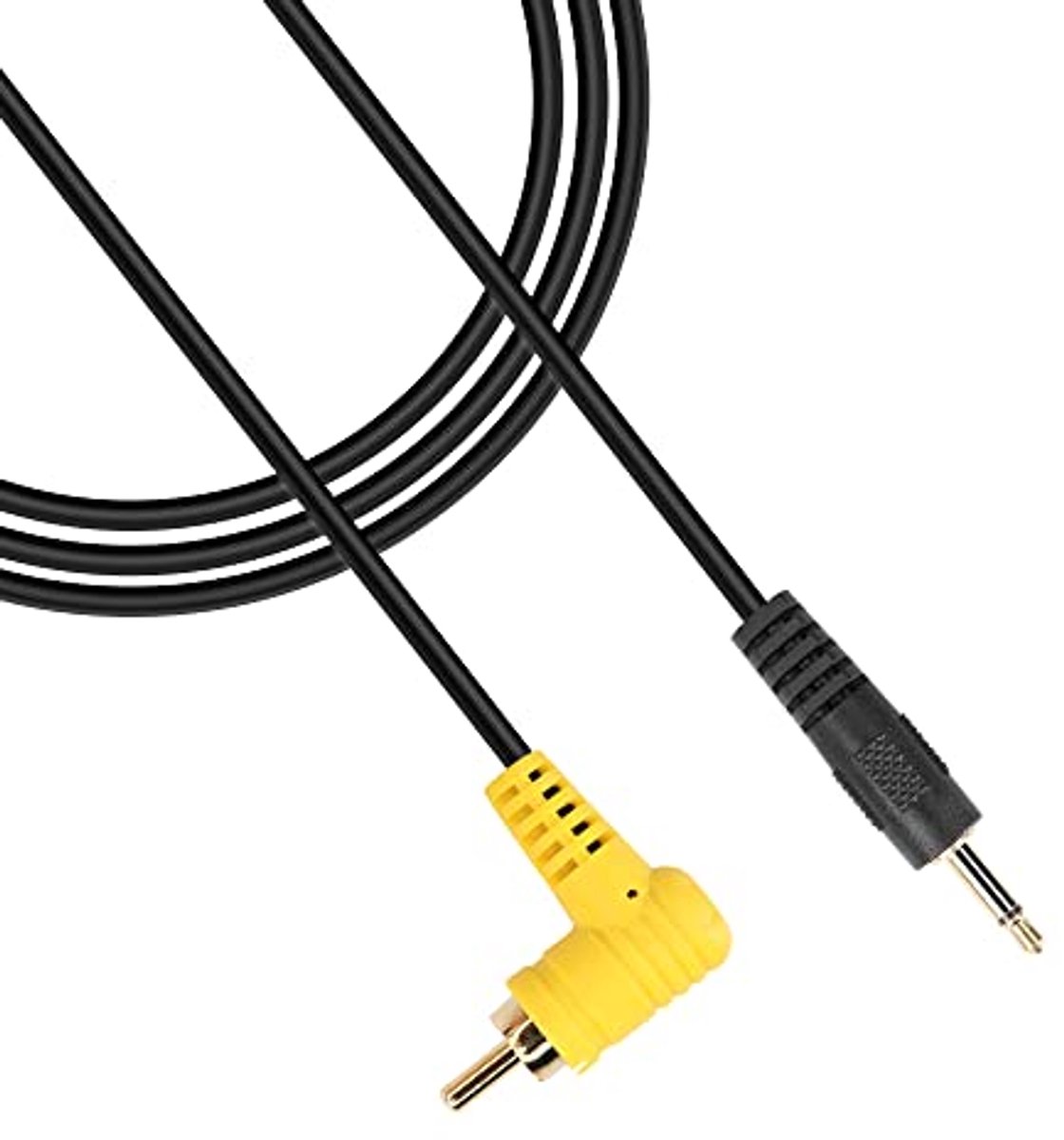 3,5 mm mono naar RCA kabel - 90 graden haakse audioconverter kabel voor luidsprekers en subwoofers (1,8 m)