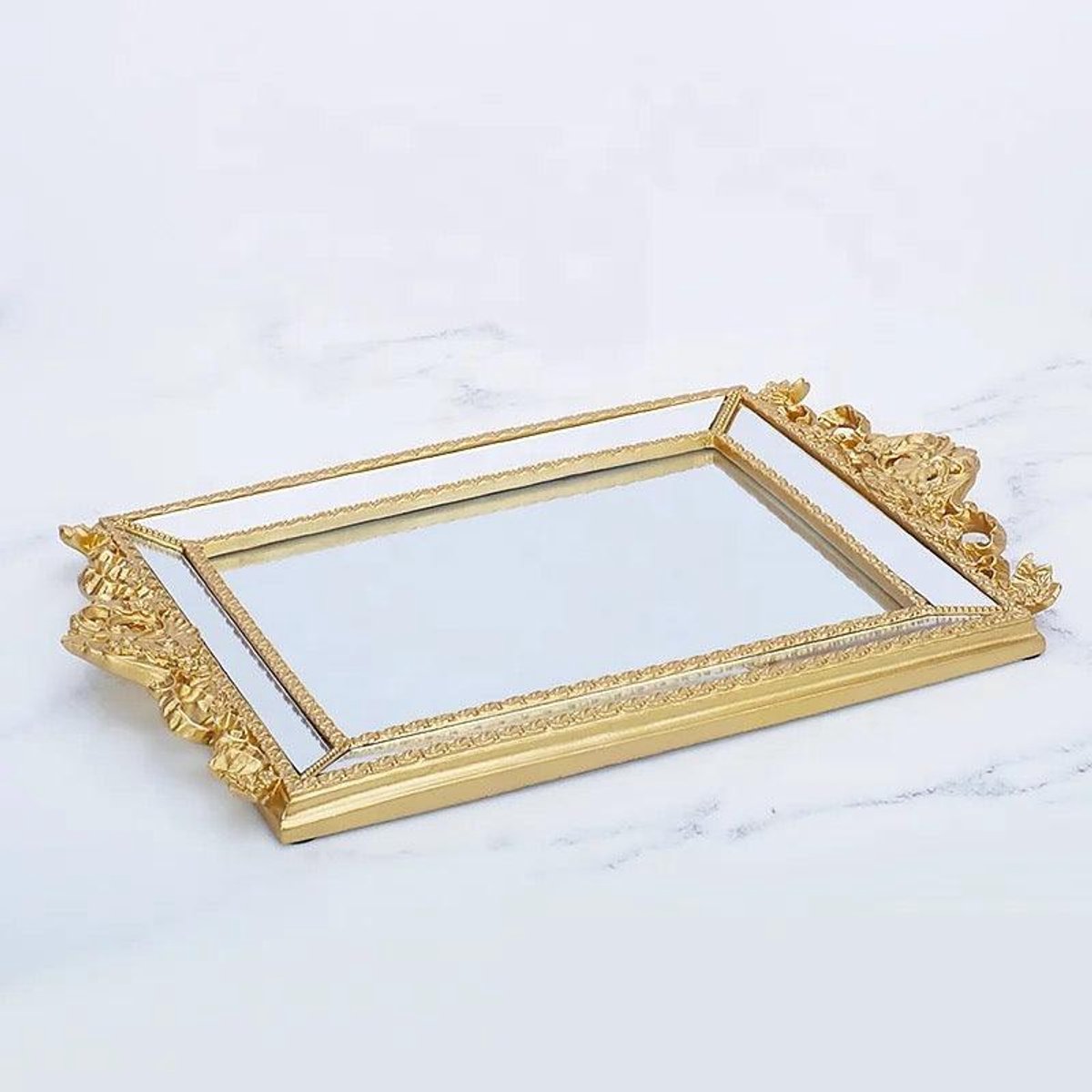 Spiegeldienblad - goud - rechthoek