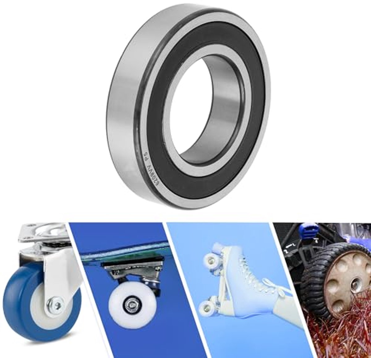 6209VV & Deep Trench Ball Bearings P5 45x85x19mm Lubricated Bearings Double Rubber Seal Tone Scooter Skateboard Wheel