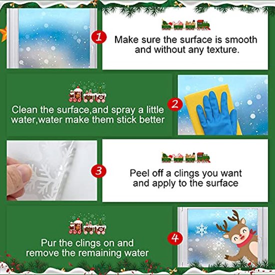 Gingerbread Gel Raamstickers Kerst