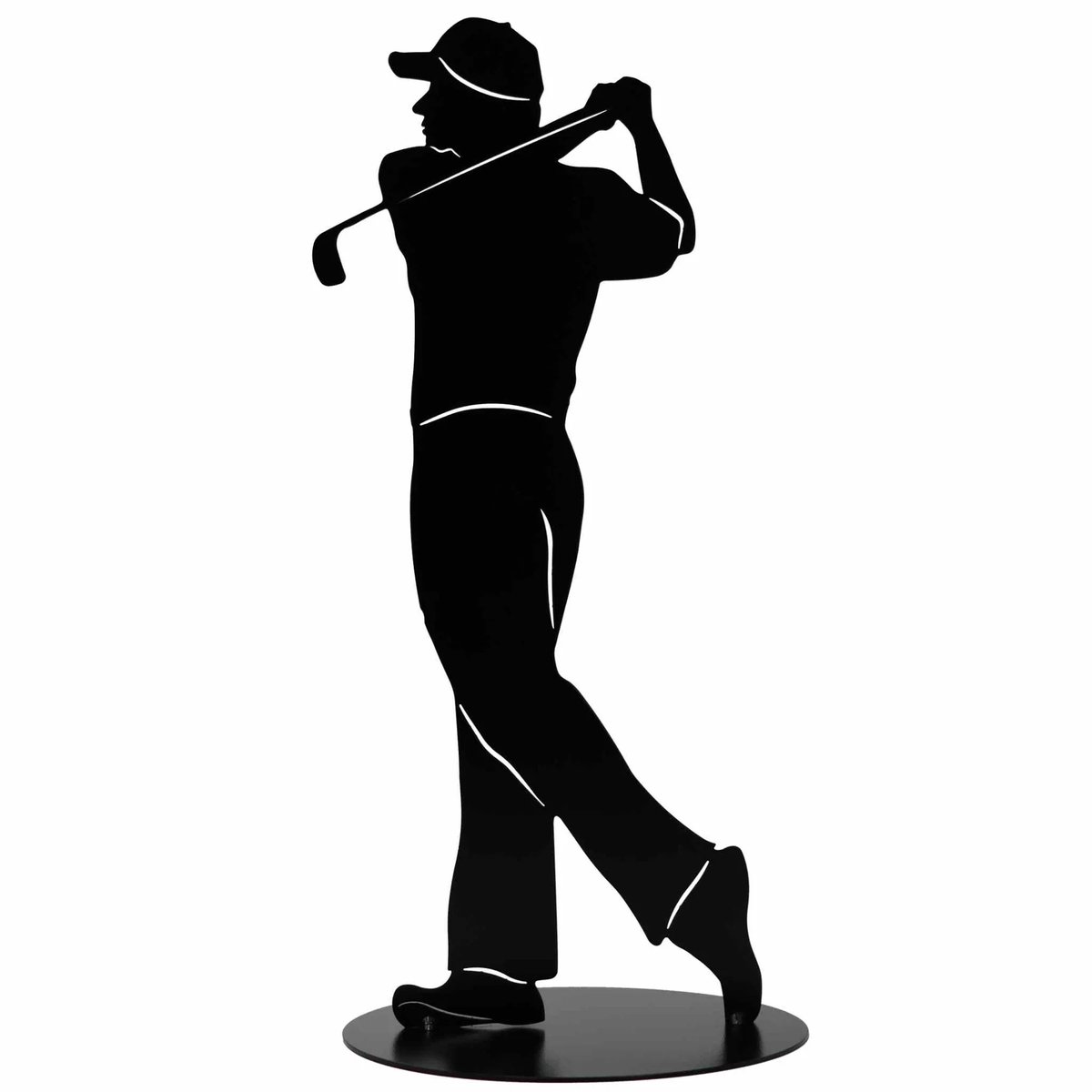 Uniek Handgemaakt Golfspeler Beeld – 40 cm, Zwart