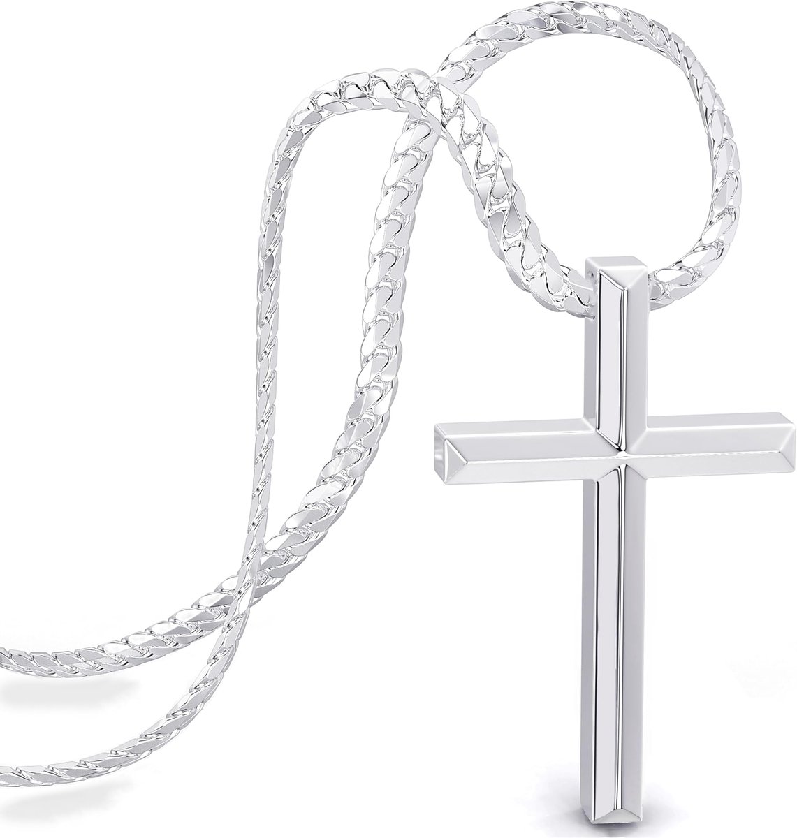 SERASAR Premium Ketting voor Heren [Loyal] | Roestvrij staal 316L | Waterdicht | Stevige kinketting | Veilige sluiting | Zilver | 60 cm | Inclusief sieradendoosje
