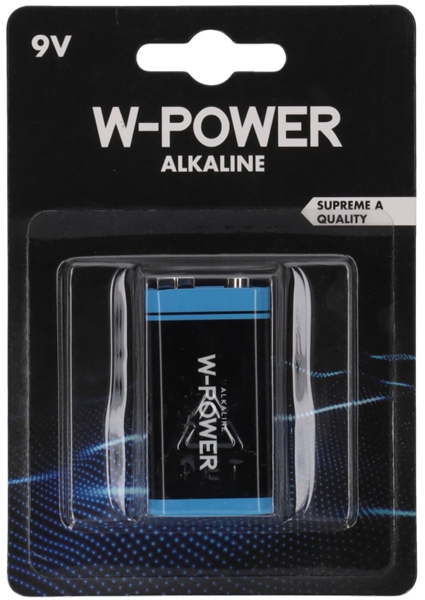 1 Stuk W-Power Batterij Alkaline 9V