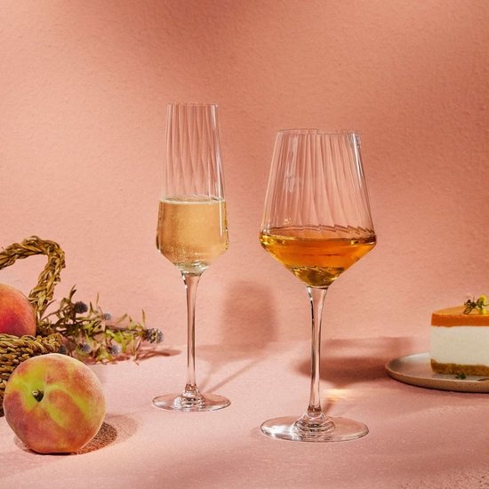 Krosno LUMI – 6er- Set de verres à vin blanc 450ml | Glas cristallin , Design optique moderne , Spülmachinegeignet | Pour Sauvignon Blanc & Pinot Grigio