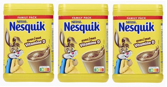 Nesquik - Instant Cacao Poeder - 3 x 900 g - Family Pack Voordeelverpakking - Warme Chocolademelk - Chocolade