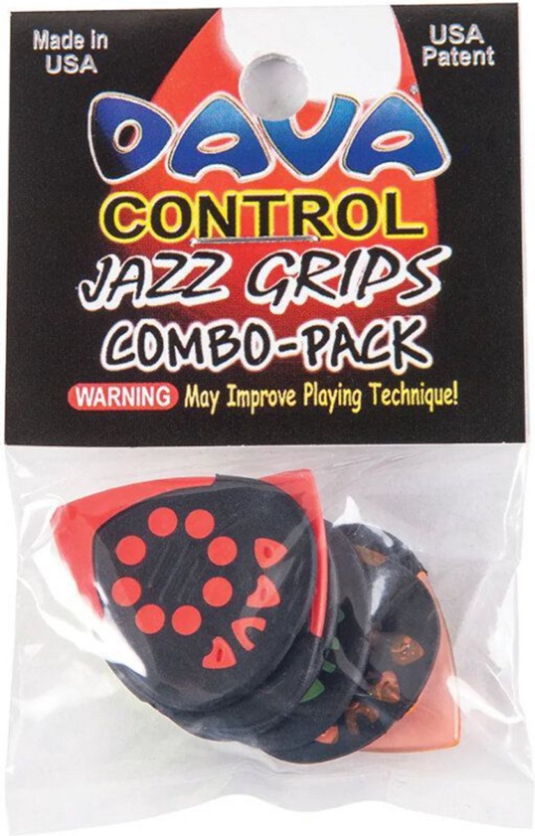 Dava - Jazz Grip - Combo Pack - Plectrum - 6-pack