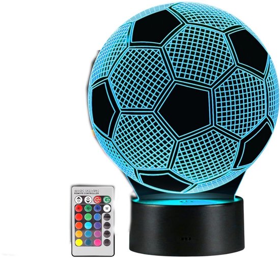 TOVBMUP Voetbalcadeau - Voetballamp - 3D Nachtlampje - Meerdere Kleuren - Afstandsbediening - Verjaardagscadeau