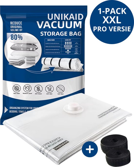 UNIKAID Vacuumzak XXL voor matras - XXL Vacuum Opbergzakken 240x130CM Incl. E-book
