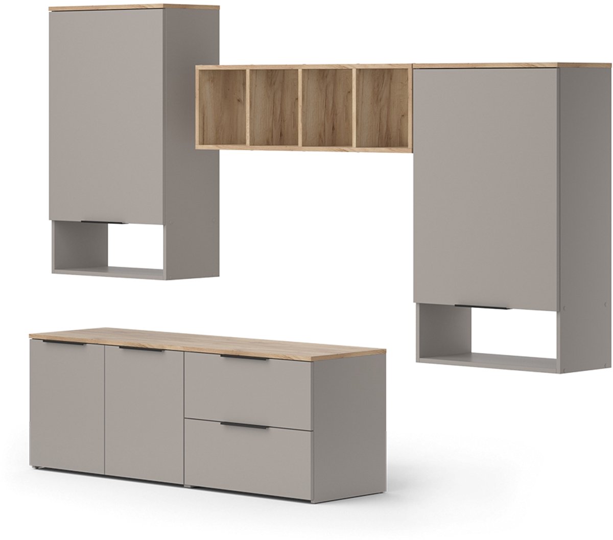 Vicco Wido Woonwand – 5 delen Grijs