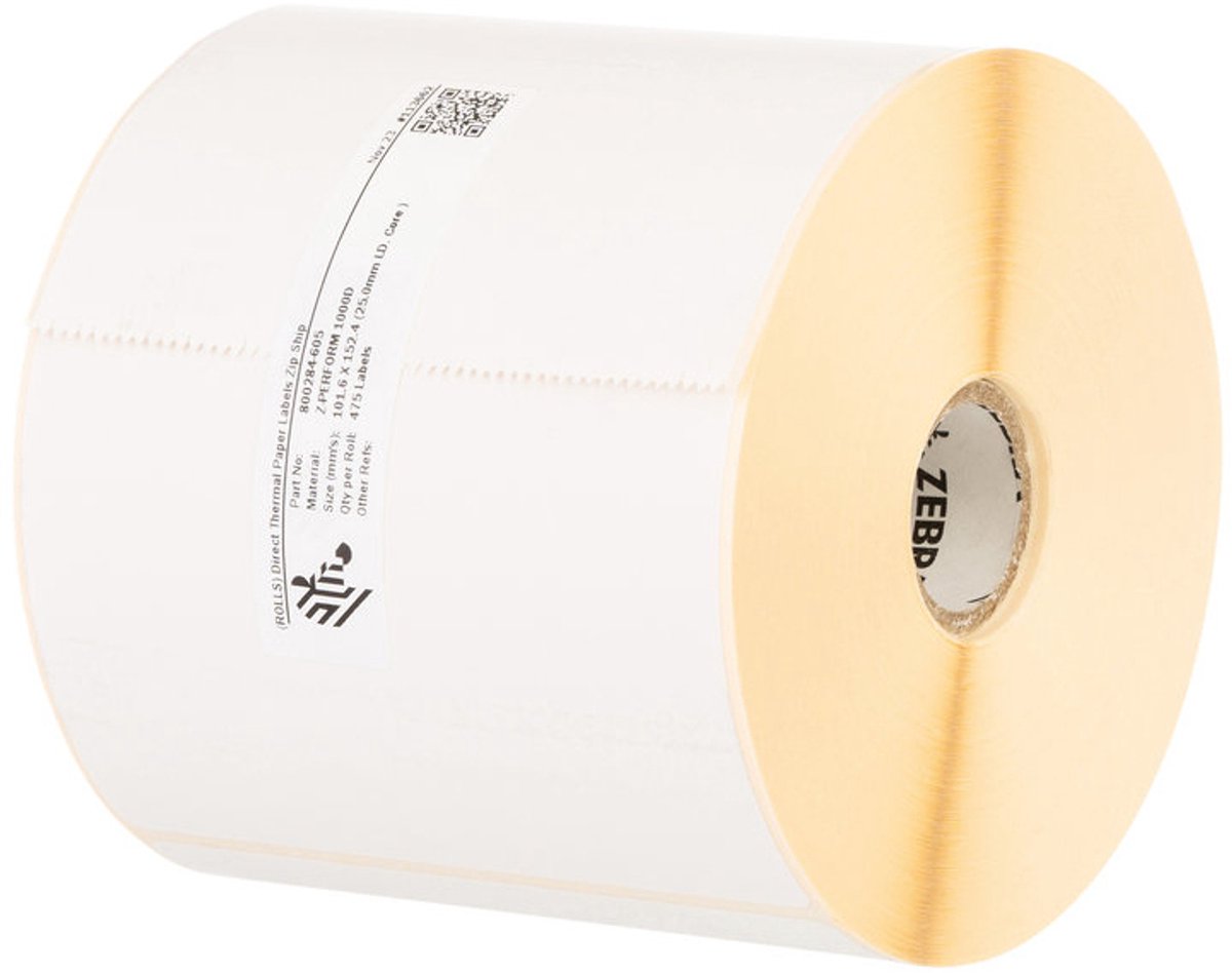 Zebra Z-Perform 1000D, Wit, Papier, Direct thermisch, Permanent, Rechthoek, 5,5 cm