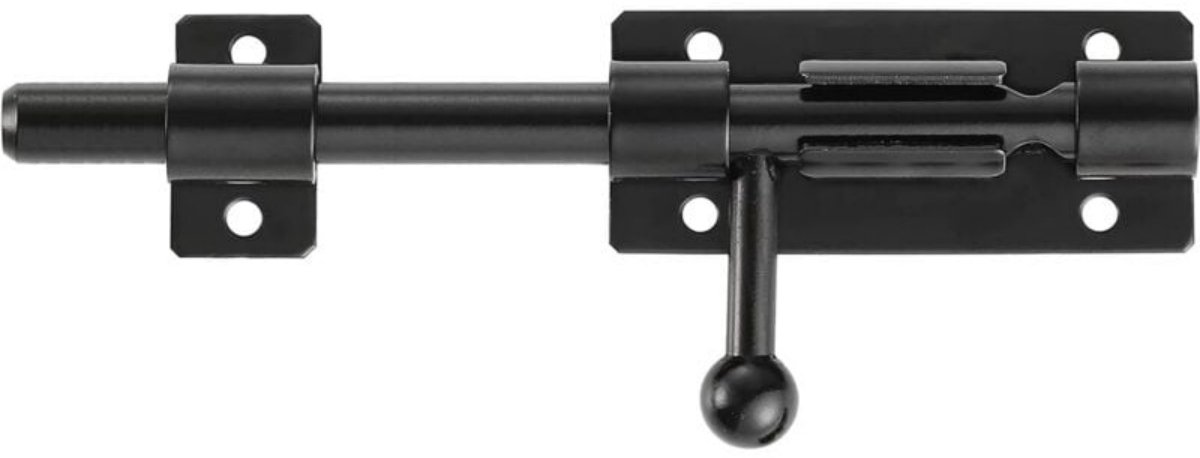 EXCITAT Deadbolt - Deadbolt Lock - RVS Deadbolt Lock - Met grendel afsluitbaar - 12 mm slag grendelslot - Geschikt voor huis, tuin, erf - Zwart - 200 mm - 1 st.