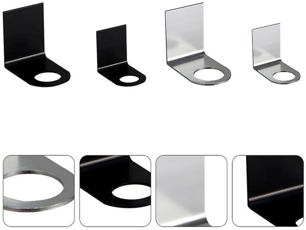 EXCITAT Zeepdispenserhouder - Badkamerplank - Shampoohouder - Houder voor badkameraccessoires - voor keuken, badkamer, lotions, afwasmiddelen - 4 stuks - 27/33 mm - Zwart en zilver