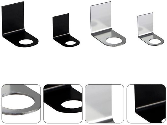 Foto: Excitat zeepdispenserhouder badkamerplank shampoohouder houder voor badkameraccessoires voor keuken badkamer lotions afwasmiddelen 4 stuks 27 33 mm zwart en zilver