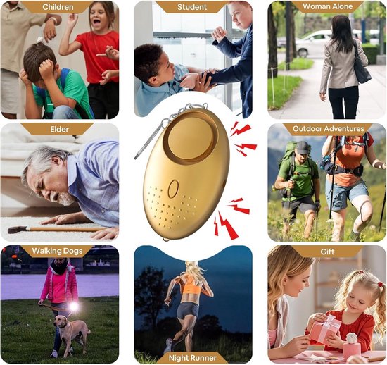 2 stuks | 140 dB | persoonlijk zakalarm | met zaklamp | sleutelhanger | paniekalarm | Veiligheid Alarm Persoonlijke Alarmknop | Incl. Batterij | zelfverdediging sirene | voor vrouwen, meisjes en ouderen | Zelfverdediging