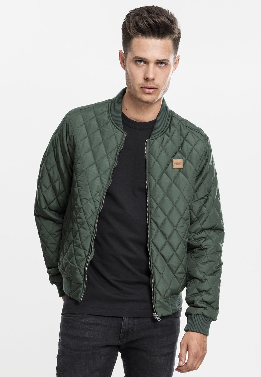 Urban Classics Diamond Quilt Nylon Jacket Bomber jacket 5XL Groen
