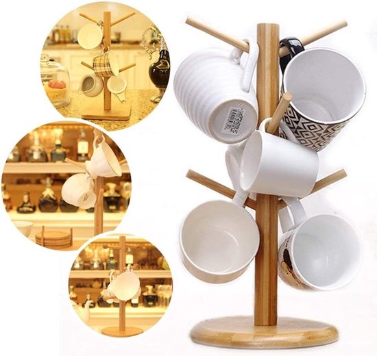 Porte-tasses à café en bois en forme d'arbre, support de rangement pour la cuisine à domicile, porte-tasses