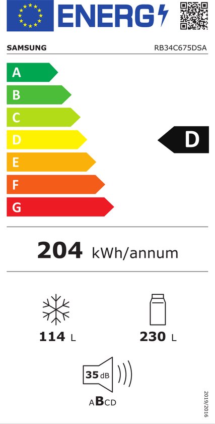 Samsung RB34C675DSA - koel-vriescombinatie - 185 cm - No Frost - 0-gradenzone - 5 jaar garantie