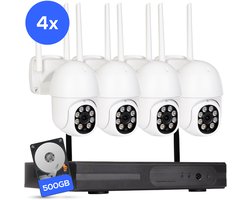 Teceye Camera Beveiliging Set met 4x Wifi IP Camera - Camera Beveiliging Buiten Draadloos, Wifi Beveiligingscamera Set Buiten - Beveiligingscamera - Beveiligingscamera buiten - Beveiligingscamera Draadloos buiten - CCTV Camerasysteem