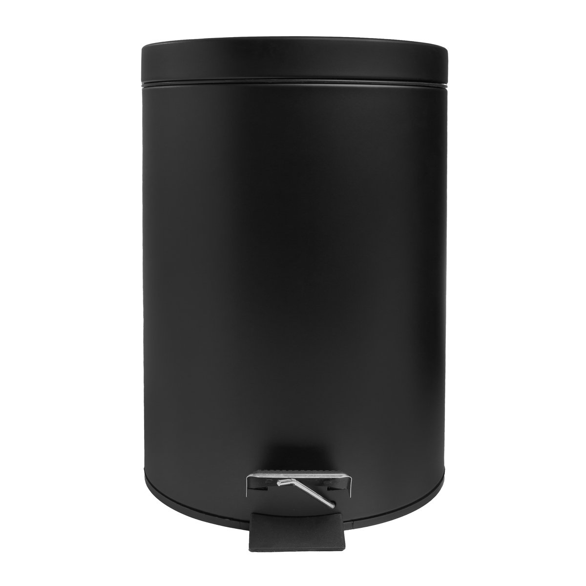 QUVIO Prullenbak 7L met deksel - Ronde pedaalemmer - Metaal - ø20x30 cm - Zwart - Afvalbak voor keuken, badkamer, toilet en kantoor