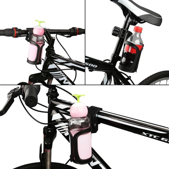 Drinkfleshouder - Bidonhouder -Bidonhouder fiets - Universele bekerhouder - Mountainbikes - Fiets - Universele bekerhouder voor fietsen - Trolleys of rollators - Snelle montage en demontage - Fietsaccessoires - Zwart - 1 stuk — afbeelding 2