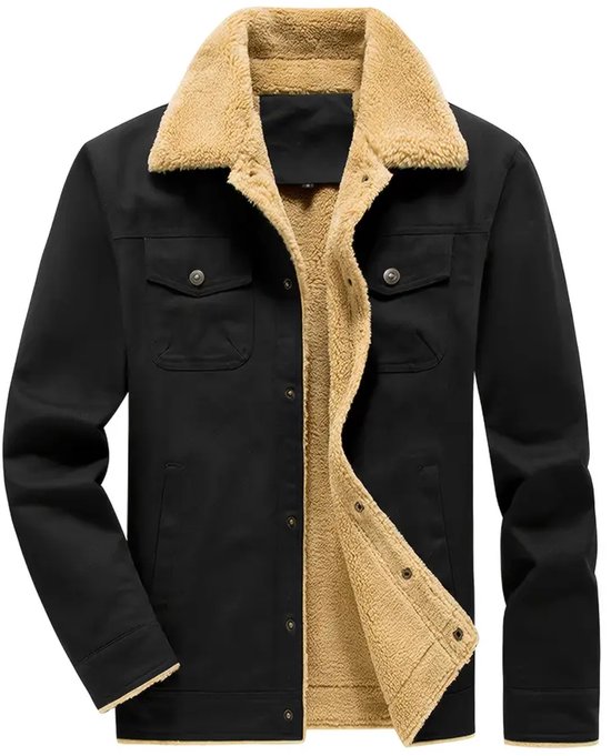 Heren katoen letters badge decor fleece voering warme jas