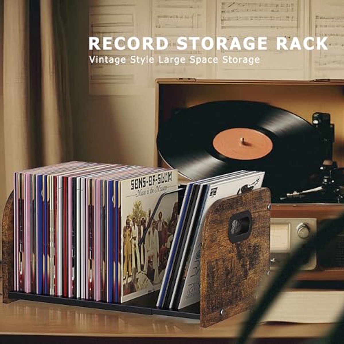 Vinyl Record opbergrek, 2-laags LP albums opbergplank Vinyl Record opbergrek, 2-laags LP albums opbergplank