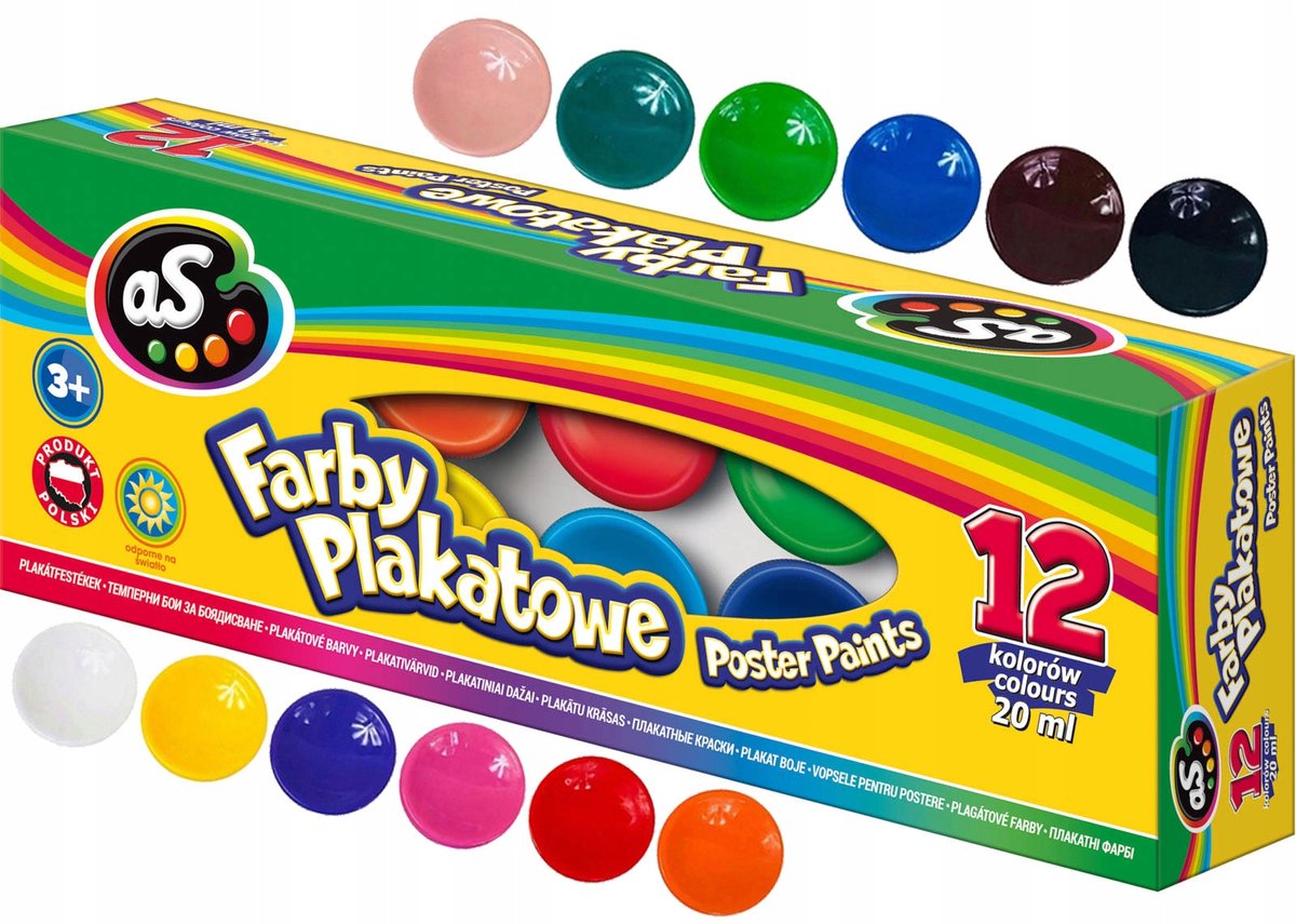 Astra Plakkaatverf Set 12 Kleuren 20ml - Levendige Schoolverf