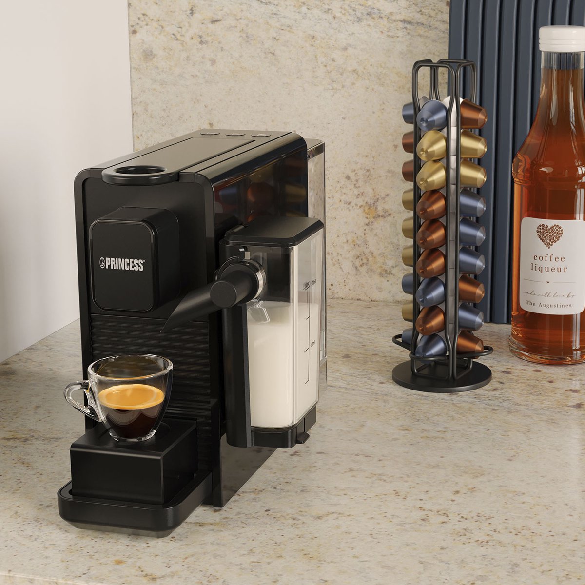 Princess Capsule Koffiemachine met Melkopschuimer - 249455 – Geschikt voor Nespresso – 20 Bar – Espresso, Cappuccino & Latte – Compact – Automatisch Melksysteem - 1400 W — afbeelding 7
