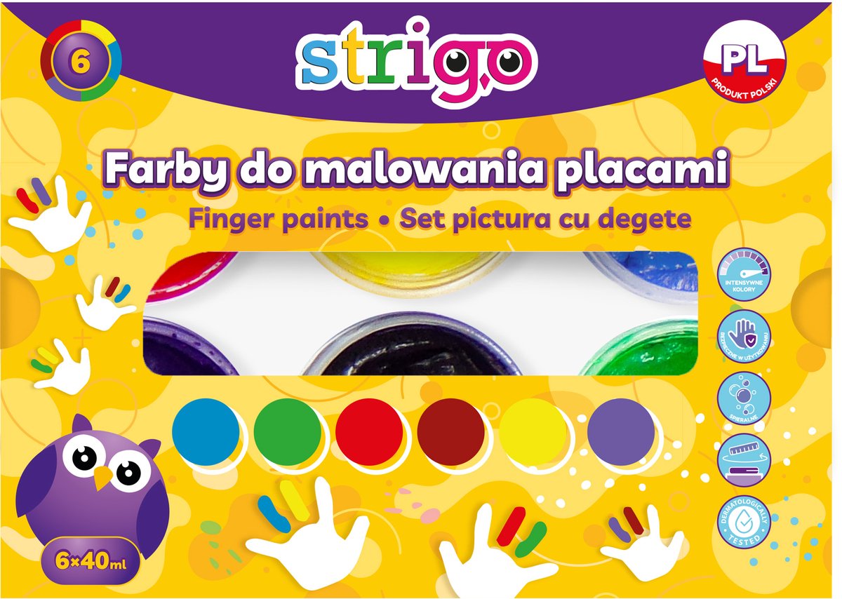 Strigo Vingerverf voor Kinderen +2 Jaar - 6 Kleuren
