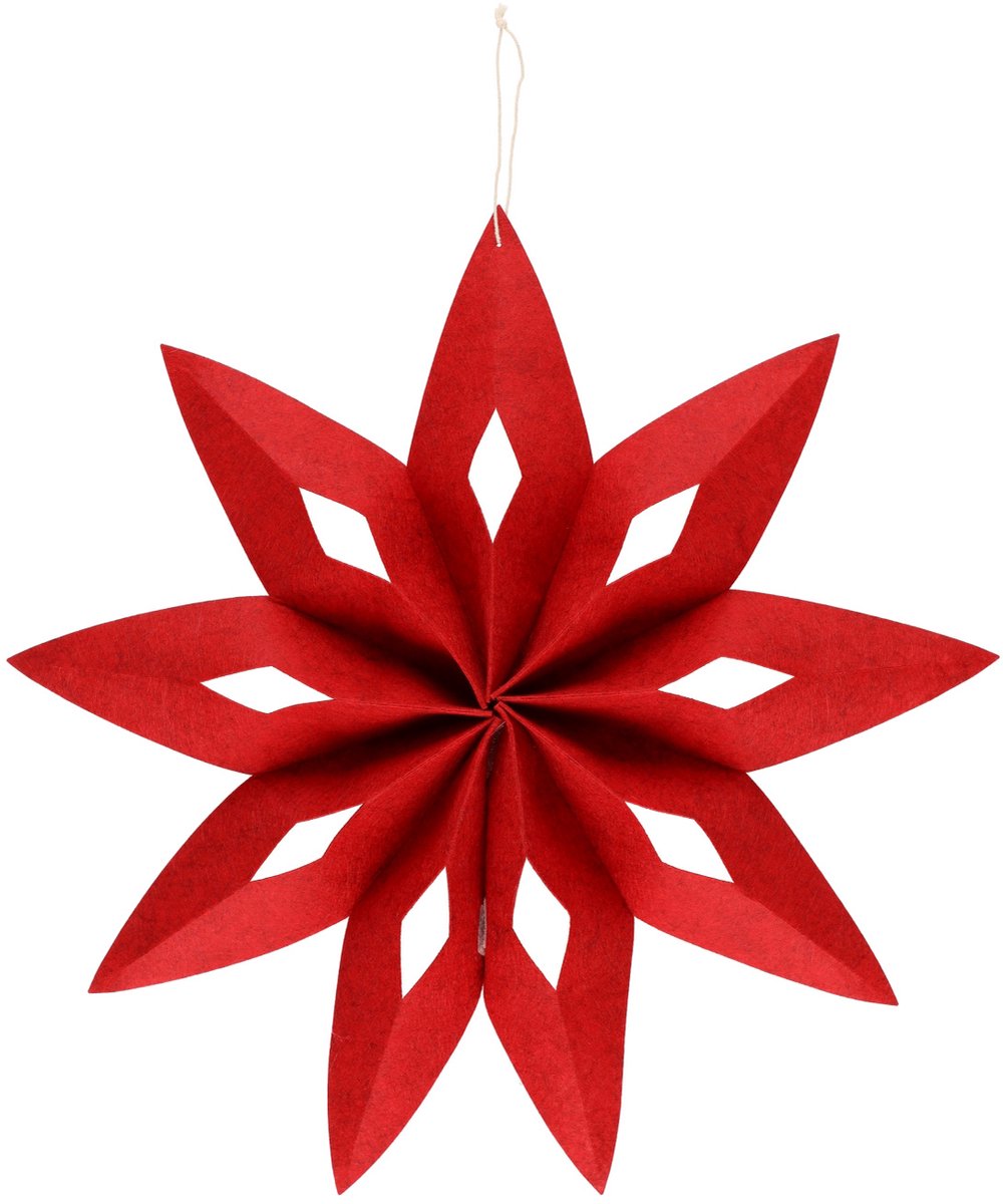 Vilt kerstster, rood, Ø 50 cm