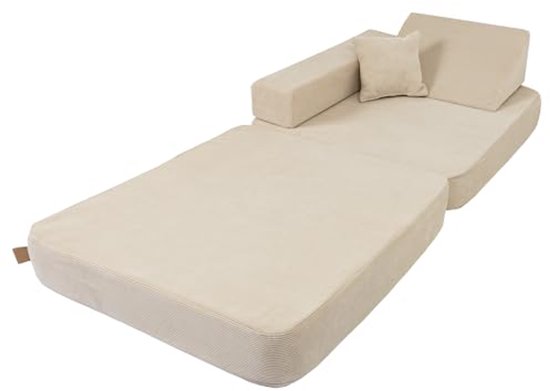 Kindersofa Corduroy - Gestoffeerde Meubels voor de Kinderkamer, Beige van Lifetime Kidsrooms — afbeelding 2
