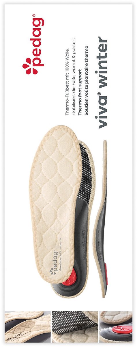 Pedag Viva Winter | Inlegzolen | 100% Wol | Isolerend | Maat: 36 t/m 48
