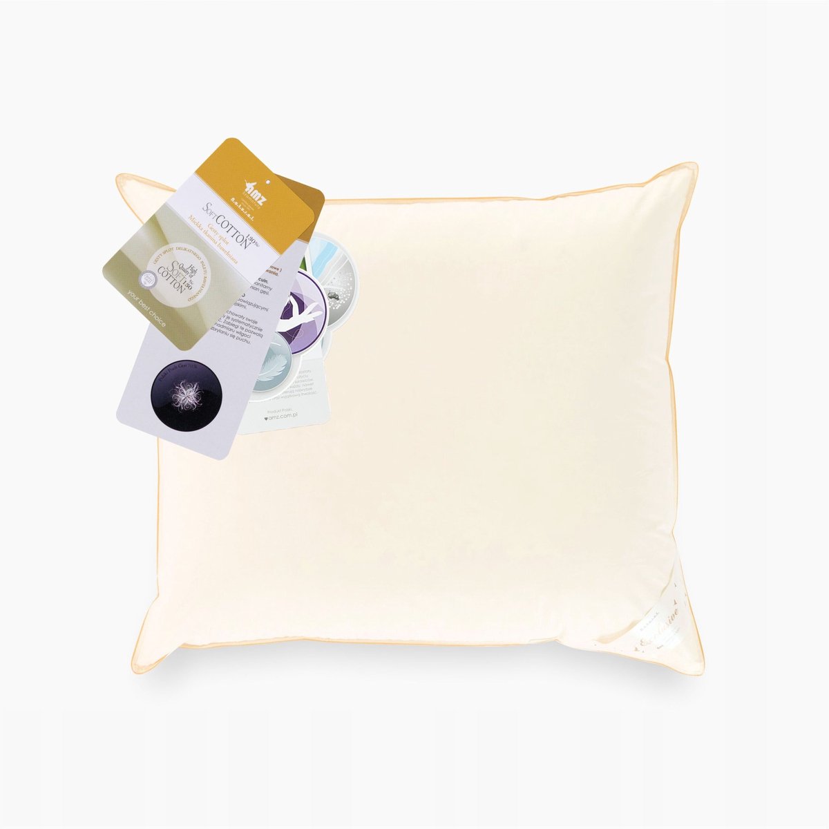 Driehoekig kussen 70x80cm, 70% dons, steviger, crème